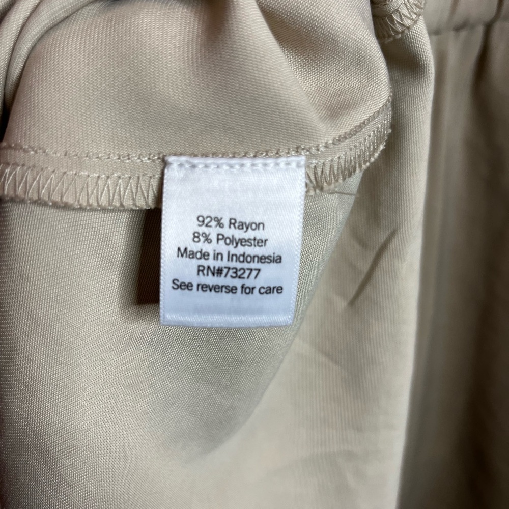 Nine West Sleeveless Utility Shirt Dress Beige Tan Drawstring Waist Size M - Picture 8 of 10
